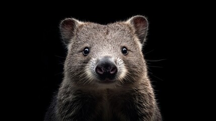 Fototapeta premium Close-up Portrait of a Curious Quokka