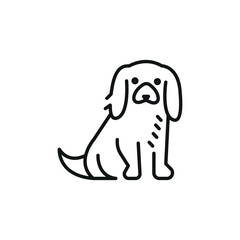 Spaniel icon. A simplified representation of a Spaniel, often a symbol of loyalty, companionship, and domestic life. Perfect for use in pet care, veterinary services. Vector illustration 