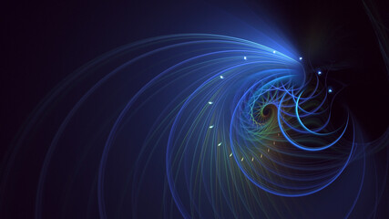 3D rendering abstract blue fractal light background. Its not AI Generatd illustration.