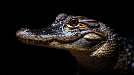 Close-up Portrait of a Baby Alligator