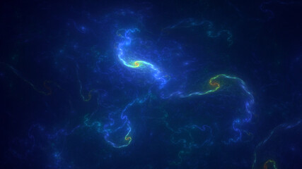 3D rendering abstract blue fractal light background. Its not AI Generatd illustration.