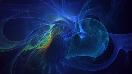 3D manual rendering abstract multicolor fractal light background. Its not AI Generatd illustration.