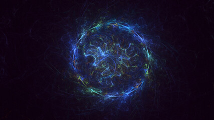 3D manual rendering abstract round light background. Its not AI Generatd illustration.