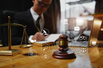 Lawyers having  Concepts of  Legal services at the law office