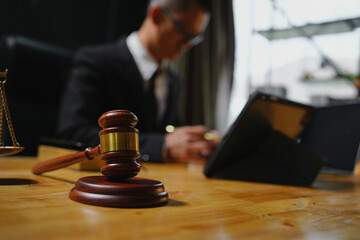 Lawyers having  Concepts of  Legal services at the law office