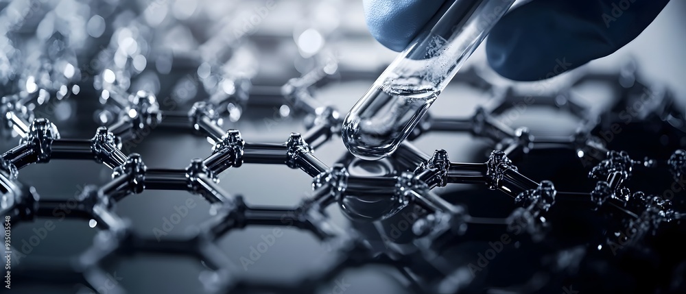 Poster photographic visualization of innovative hybrid composite materials and advancements in material sci