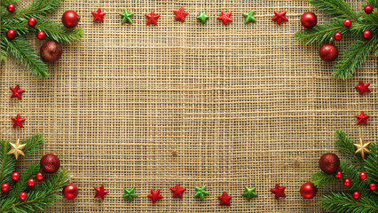 Christmas background on matting beautiful Christmas decorations