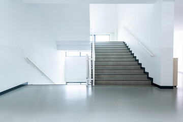 Modern staircase in school building