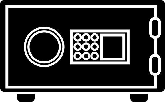 recommend clip art: Safe Deposit Box Icon. Closed safe and object that are stored in it such as money and security. Strongbox lock Vector sign in flat style. Peter symbol or logo isolated on transparent background.