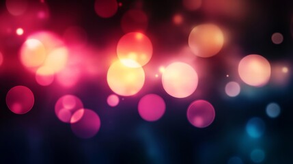 Obraz premium Colorful bokeh lights create a dreamy atmosphere, perfect for backgrounds or festive themes.