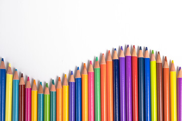 Colorful Pencils in a Wave Shape