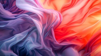 Obraz premium Abstract Swirling Fabric in Red, Orange, and Purple Hues