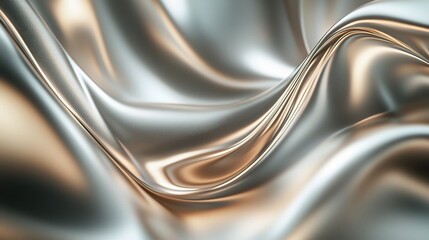 Silver and Gold Fabric Waves Abstract Background 