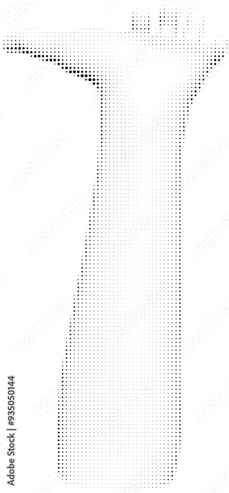 Wall mural vector element in retro halftone style. human hand gesturing with halftone dotted pattern. pop art p
