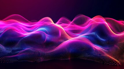 Fototapeta premium Abstract Digital Landscape with Pink and Blue Hues