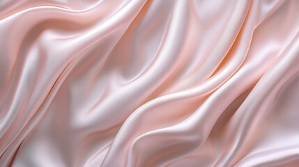 Fototapeta premium Soft Blush Satin Drape: A delicate, ethereal texture of blush pink satin, its subtle wrinkles and folds creating a mesmerizing visual symphony. 