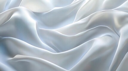 Obraz premium Silken Waves of Serenity: Luxurious white silk drapes in soft folds, capturing the essence of elegance and purity. 