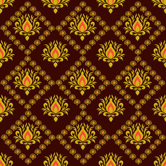 Fototapeta premium seamless seamless pattern, seamless, wallpaper, damask, vintage, floral, vector, flower, design, decoration, texture, decor, ornament, retro, baroque, art, antique, illustration, textile, victorian, f