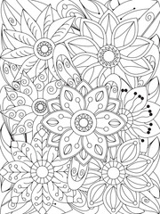 flowers Coloring Book Pages flowers for Relaxation and Stress Relief on Flowers Patterns