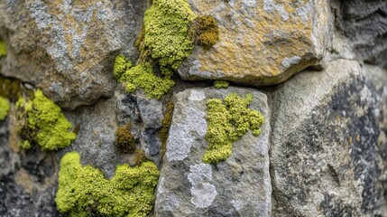 Fototapeta premium Stone Wall with Green Moss