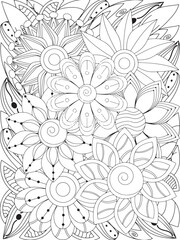 flowers Coloring Book Pages flowers for Relaxation and Stress Relief on Flowers Patterns