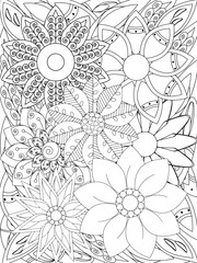 flowers Coloring Book Pages flowers for Relaxation and Stress Relief on Flowers Patterns