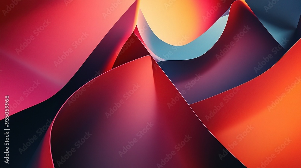 Canvas Prints abstract red paper curvature