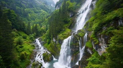 greenery of countless trees, river running through middle