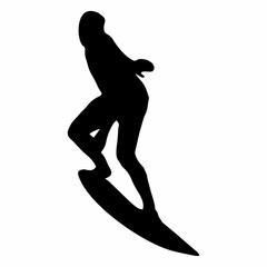 silhouette illustration of people playing water surfing