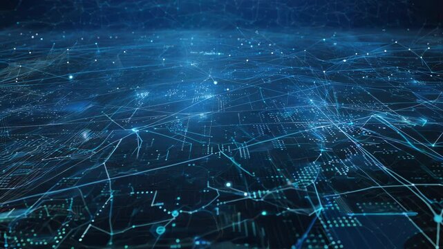 Futuristic digital background featuring intricate lines and connections, creating a sense of depth and technology.