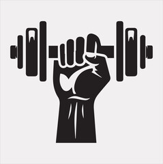 Dumble Holding vector silhouette on a white background