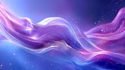 Obraz premium Abstract Purple and Blue Wave with White Glitter