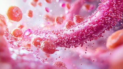 Animation-style illustration of cholesterol's journey in the body, cholesterol journey, body, cholesterol from diet to arteries