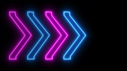 abstract glowing neon arrow icon illustration background.