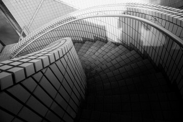 Obraz premium High angle view of spiral staircase