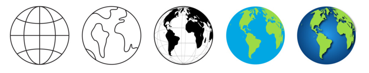 set of earth icon. Web icon collection