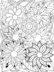 flowers Coloring Book Pages flowers for Relaxation and Stress Relief on Flowers Patterns