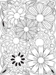 flowers Coloring Book Pages flowers for Relaxation and Stress Relief on Flowers Patterns