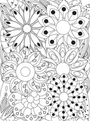 flowers Coloring Book Pages flowers for Relaxation and Stress Relief on Flowers Patterns