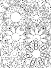 flowers Coloring Book Pages flowers for Relaxation and Stress Relief on Flowers Patterns