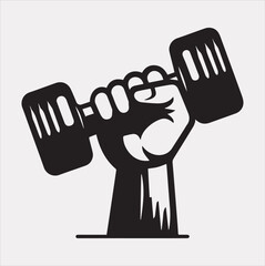 Dumble Holding vector silhouette on a white background