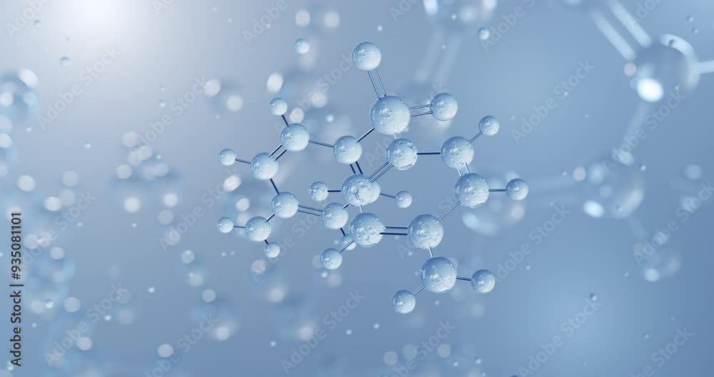 Poster dapsone, rotating 3d model of antimycobacterials, seamless looped video, molecular structure with se