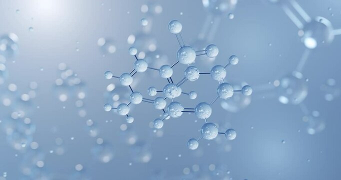 Dapsone, rotating 3D model of antimycobacterials, seamless looped video, molecular structure with selective focus