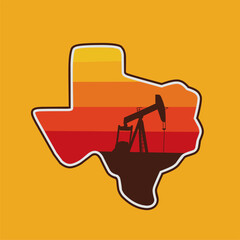 Texas Oil and Gas Field Stickers perfectc for print, apparel, etc