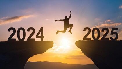 man jump between 2024 and 2025 