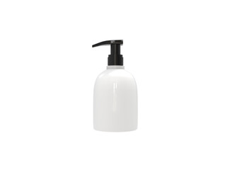 white Cosmetic dispenser plastic bottle isolated on white