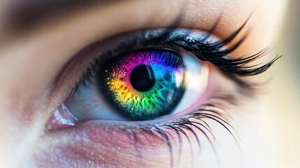Eye With Rainbow Colors with generative ai