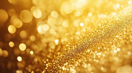 Golden Sparkle:  A shimmering abstract background of golden glitter and bokeh, perfect for adding a touch of elegance and luxury to your designs.  
