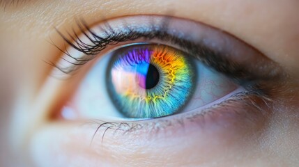 Fototapeta premium Eye With Rainbow Colors with generative ai