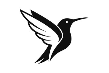 Obraz premium Hamming bird silhouette vector illustration